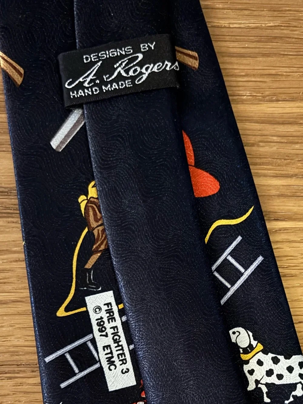 A Rogers vintage firefighter novelty necktie